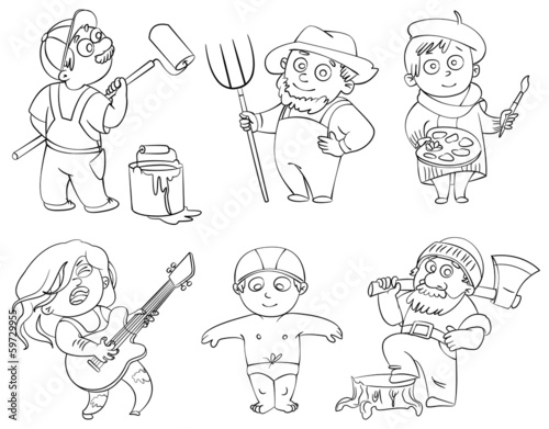 Professions. Coloring book