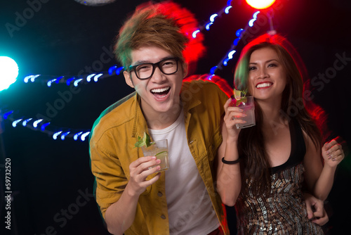 Cheerful party people