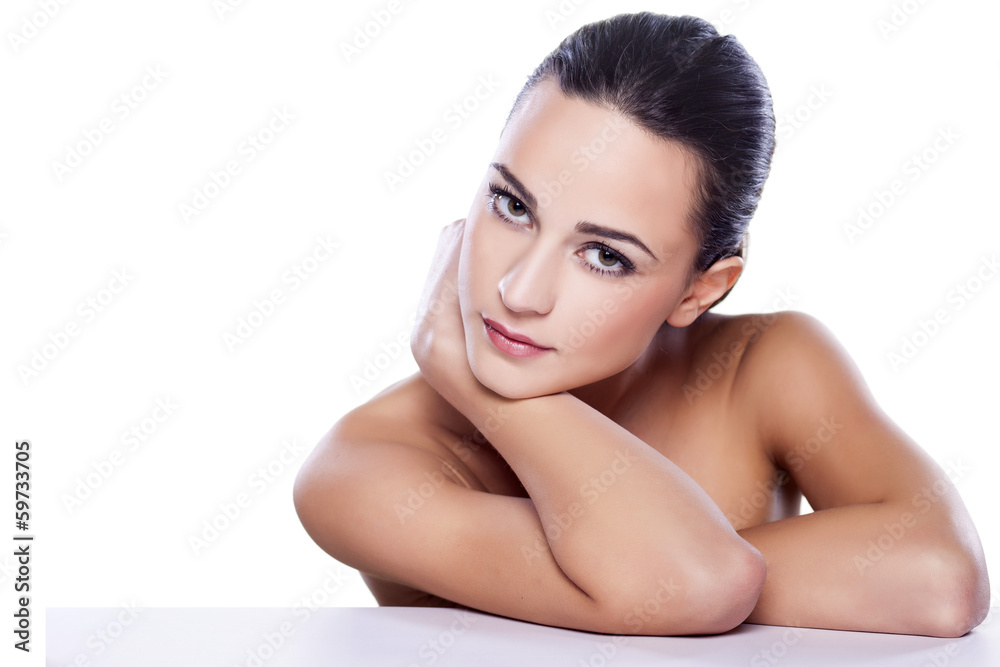 portrait of a beautiful girl on white background portrait of a beautiful girl on white background