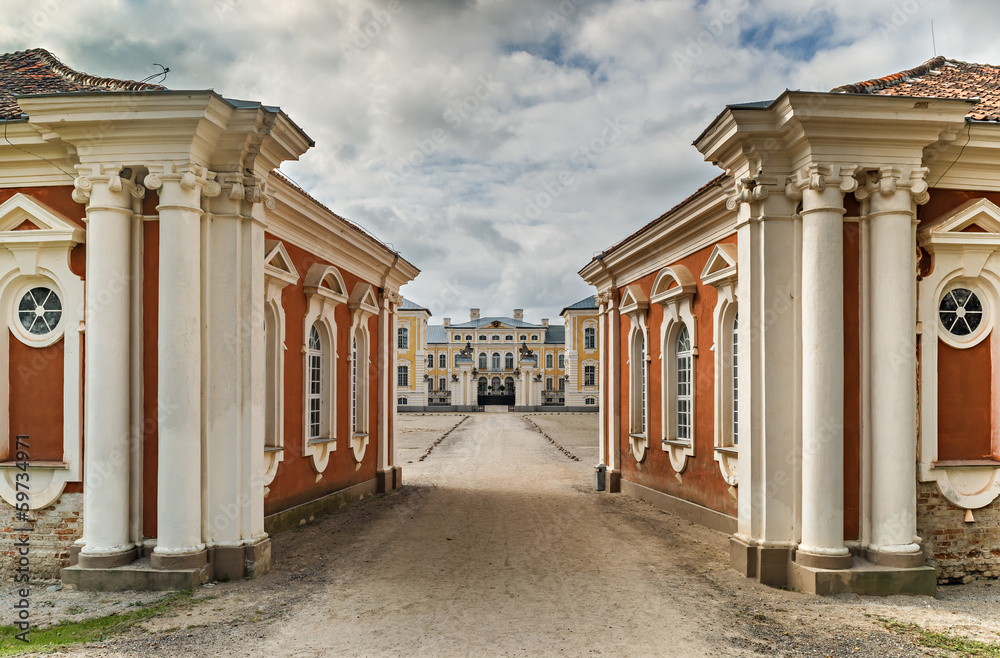 View on Rundale Palace from the main entrance