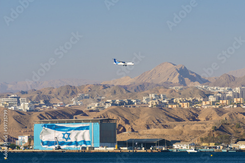 View on Eilat and the Red sea from Northen beach