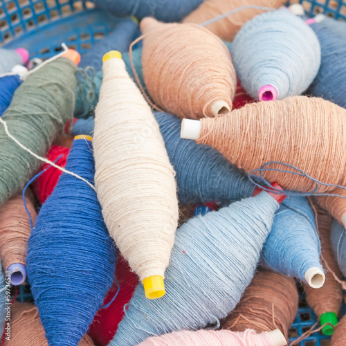 Group of thread on hand weaving cotton