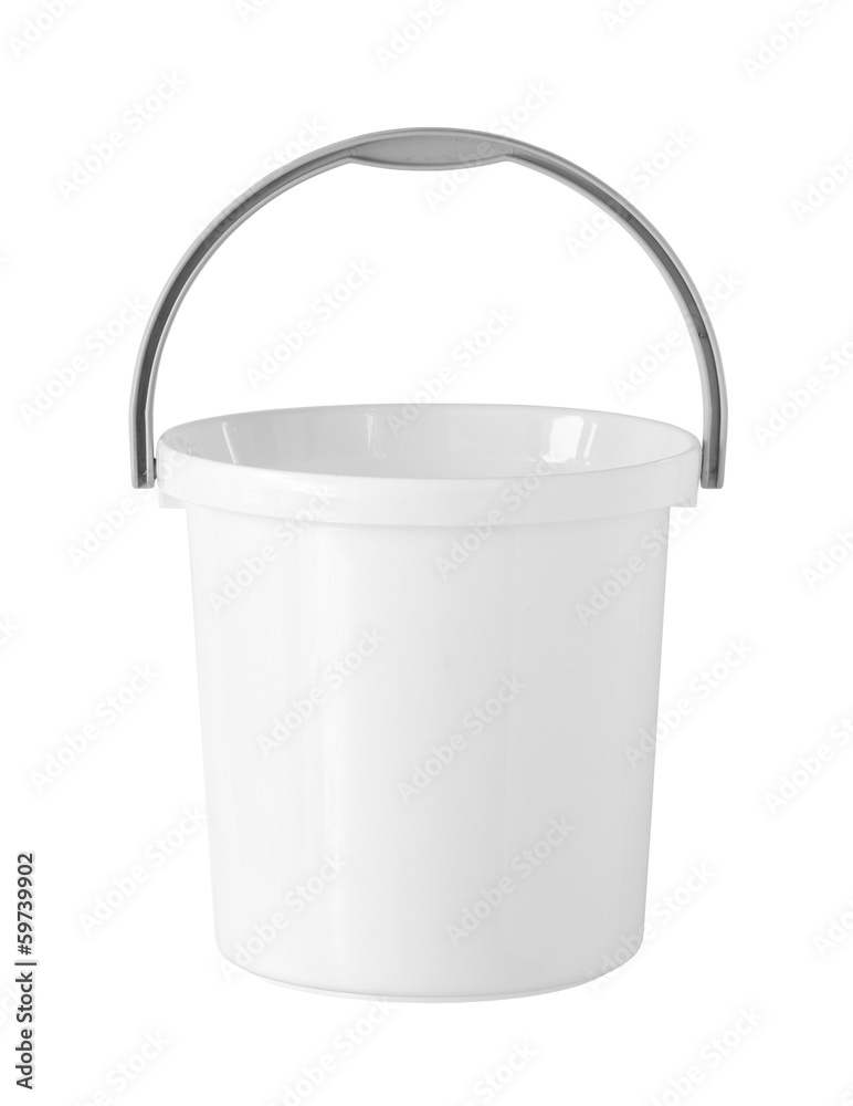 Plastic bucket (with clipping path) isolated on white background Plastic bucket (with clipping path) isolated on white background
