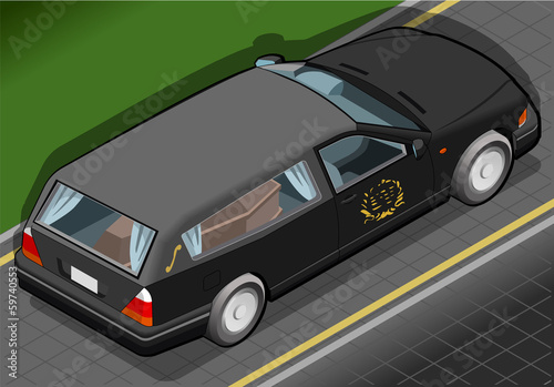 Fotografia Isometric Hearse in Rear View