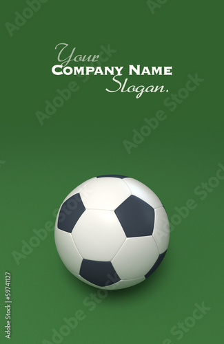 Soccer ball against green b...