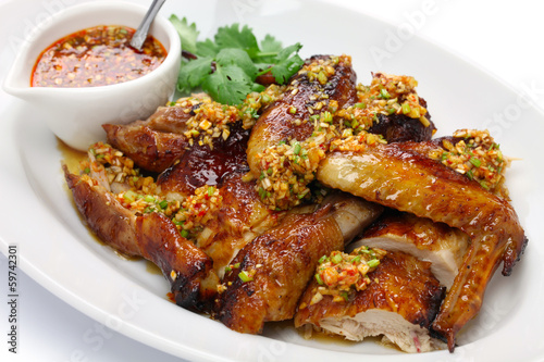 boiling oil scalded young chicken, chinese cuisine