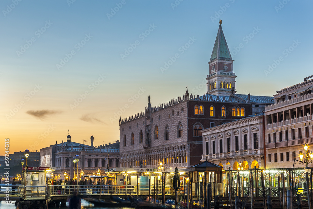 Venice, Grand canal and The Saint Mark's Square