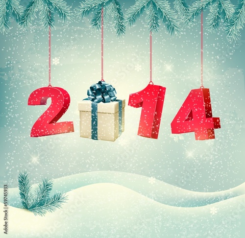 Happy new year 2014! New year design template Vector illustratio