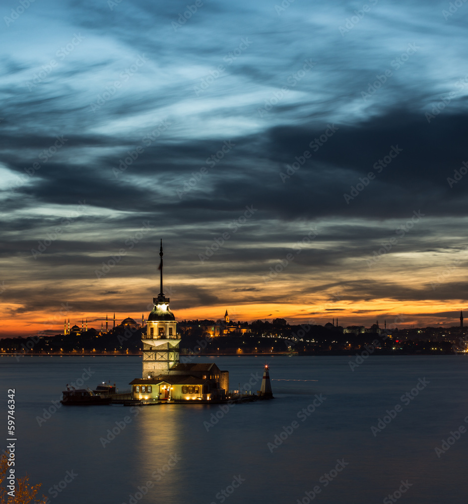 Maiden Tower at blue time