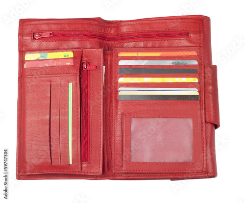 Women's leather wallet red