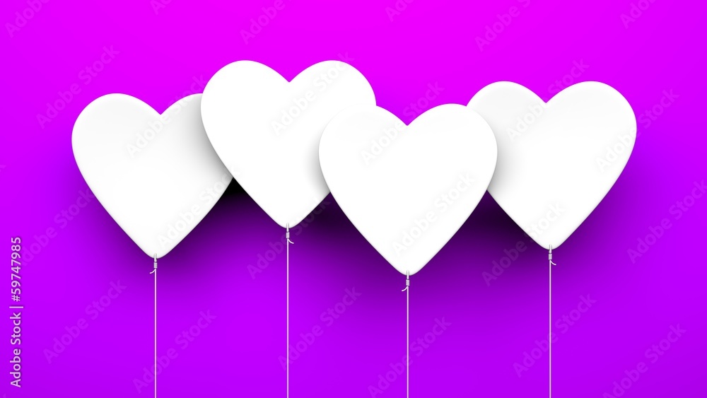 Heart Balloons on blue background