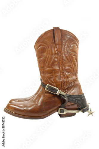 Western boots and spurs