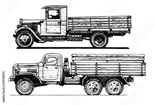 two vintage car
