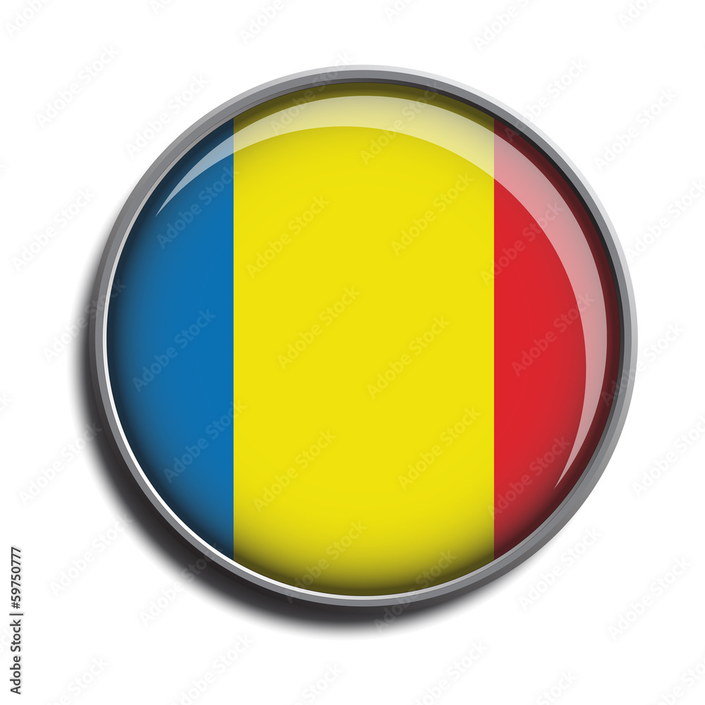Fototapeta premium flag icon web button romania