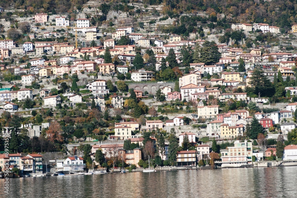 View of Town by Lake Como
