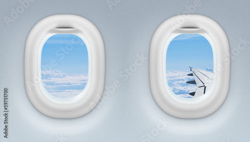 two airplane or jet windows