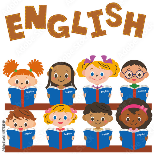 英語の勉強をする子供達