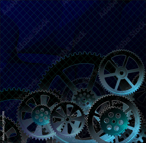 gears dark blue