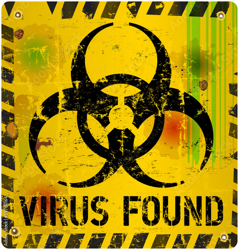 computer virus alert sign, vector illustration