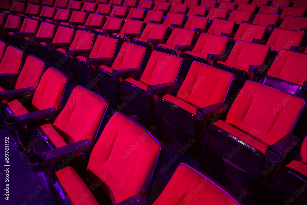 Fototapeta premium Rows of empty theater seats