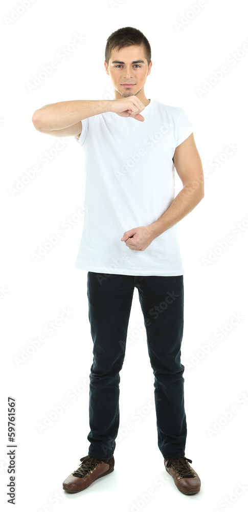 Handsome young man isolated on white Handsome young man isolated on white