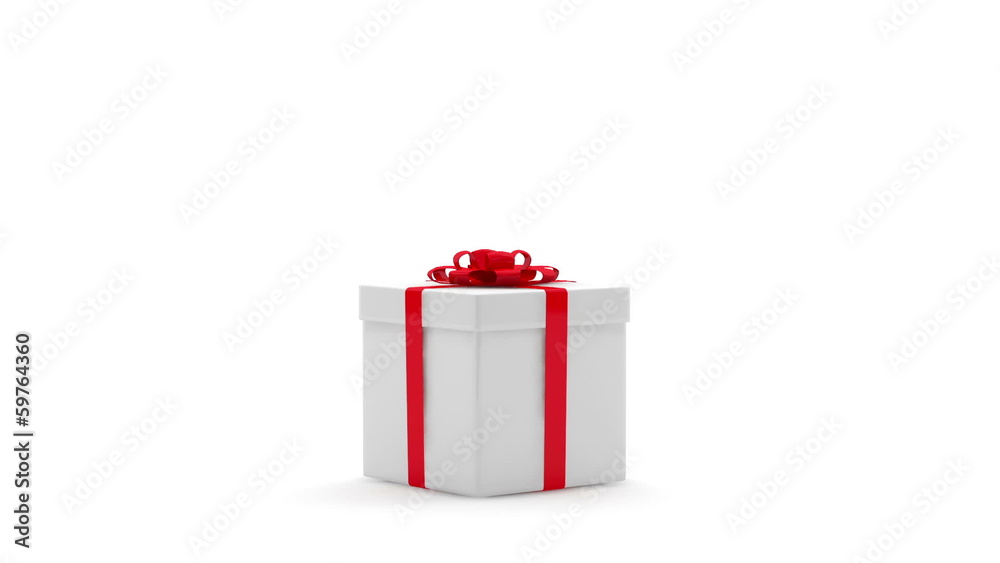 Animation of Opened Gift Box with Chocolate Easter Egg Inside
