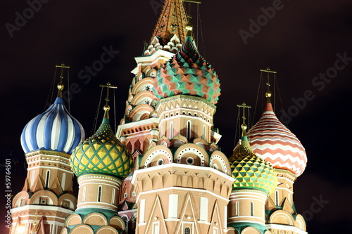 Dome of Intercession Cathedral St. Basil's on Red square in Mosc photo
