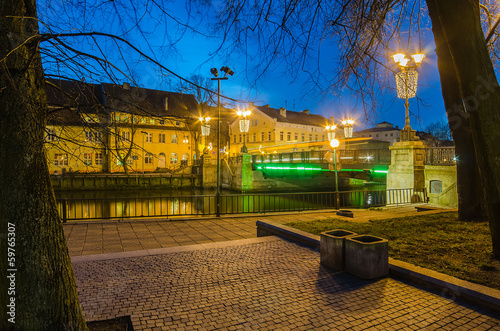 Old Town in Klaipeda (Lithuania). Stock (Birzos) Bridge.