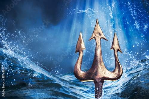 Trident on a dramatic background