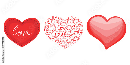 Three love hearts for Valentine's day