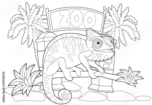 Coloring page - the zoo - illustration for the children