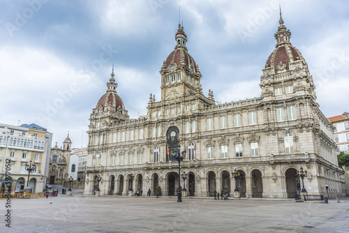 A Coruna Town Hall on Maria Pita Square in Galicia, Spain.