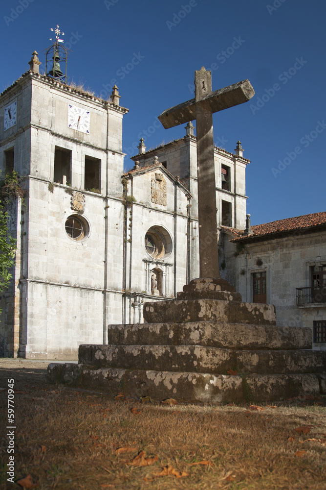 Spain, Asturias, Cornellana, Stone Cross