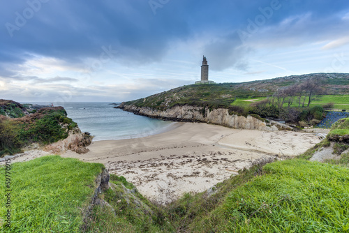 Lapas Beach in A Coruna, Galicia, Spain.