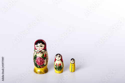 Russian Dolls Matryoshka Isolated on a white background