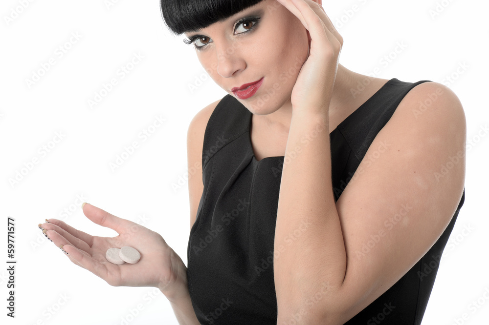 Fototapeta premium Young Woman Holding Tablets