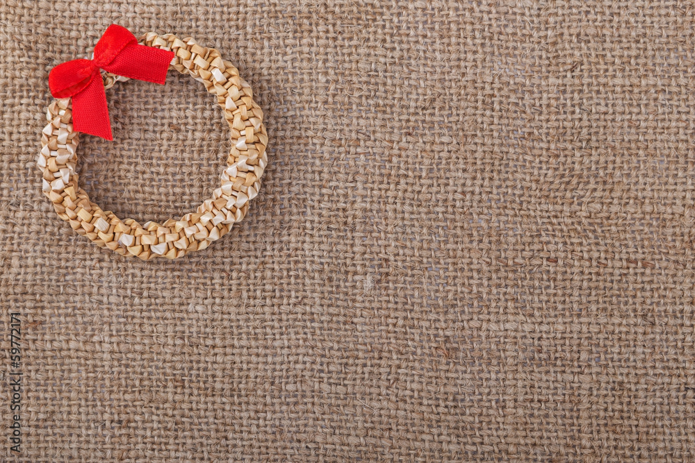 Decorative wreath straw sacking symbol New Year and Christmas. Decorative wreath straw sacking symbol New Year and Christmas.
