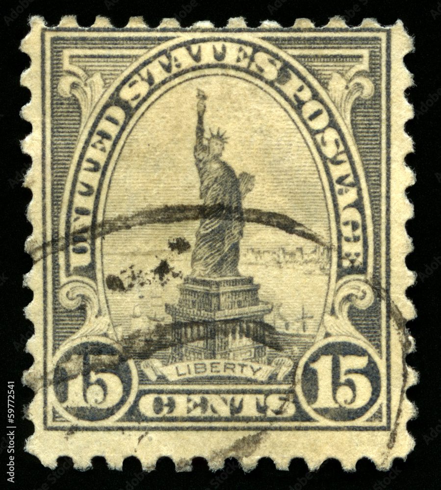 Vintage US Postage Stamp of the Statue of Liberty Stock Photo Adobe Stock