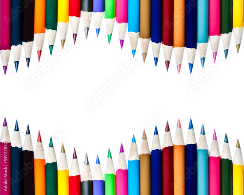 Rows of Color Pencils Background