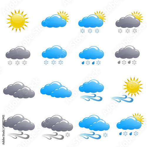 Weather icon set winter day