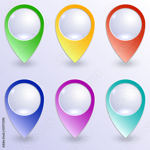 Free Download Vector set of colored map pins - GFXLoad