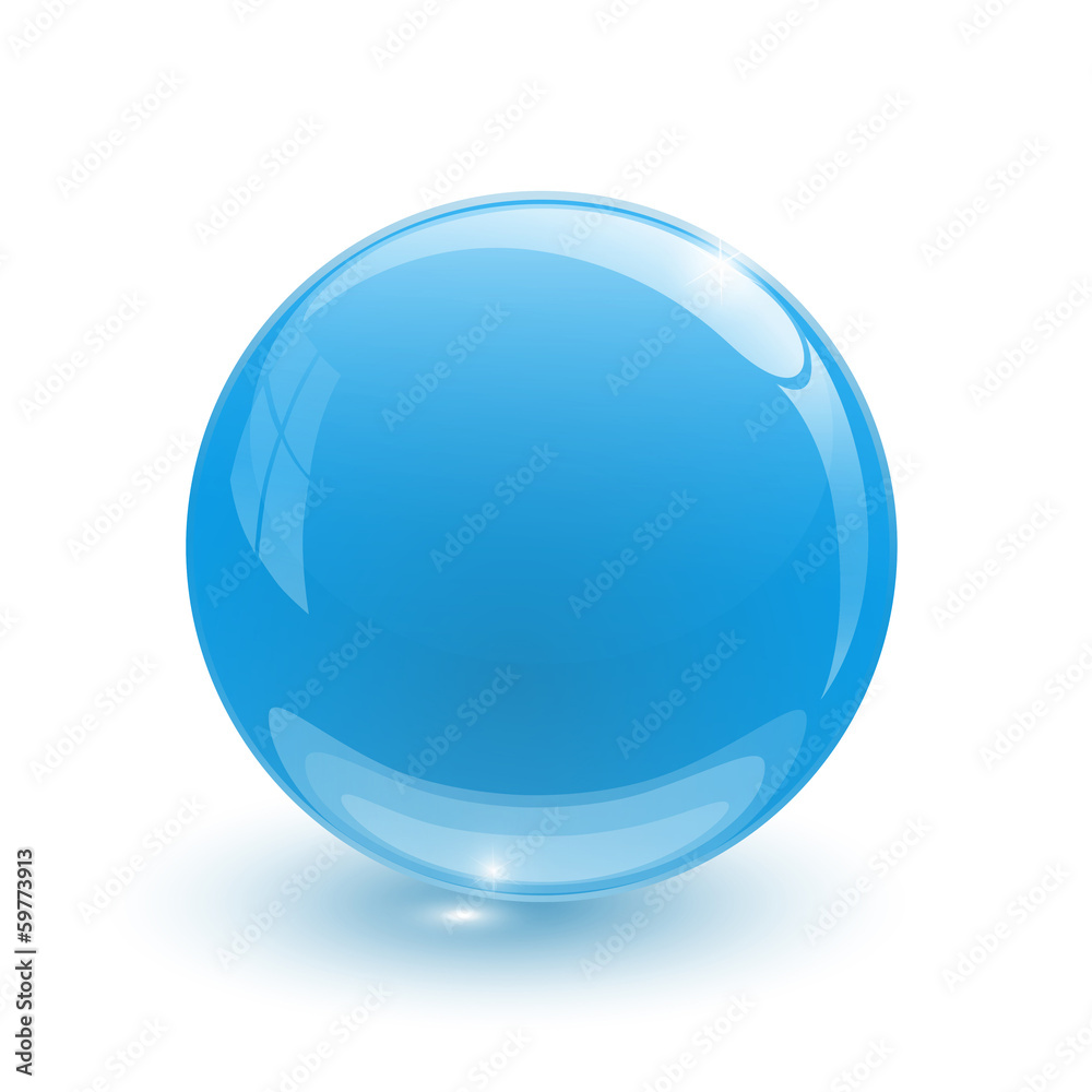 Navy blue glassy ball