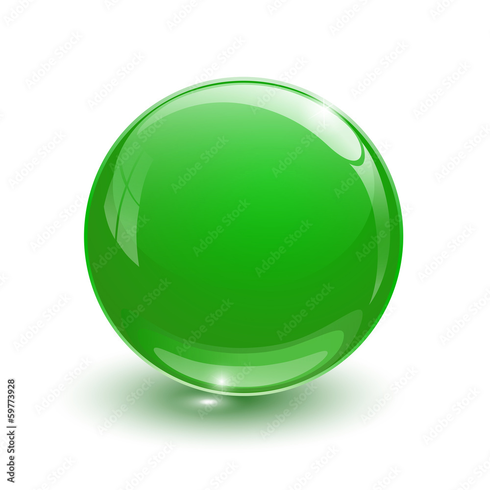 Green glassy ball