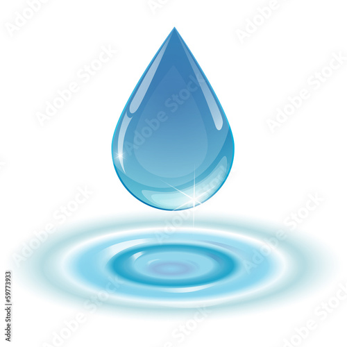 Blue drop towards