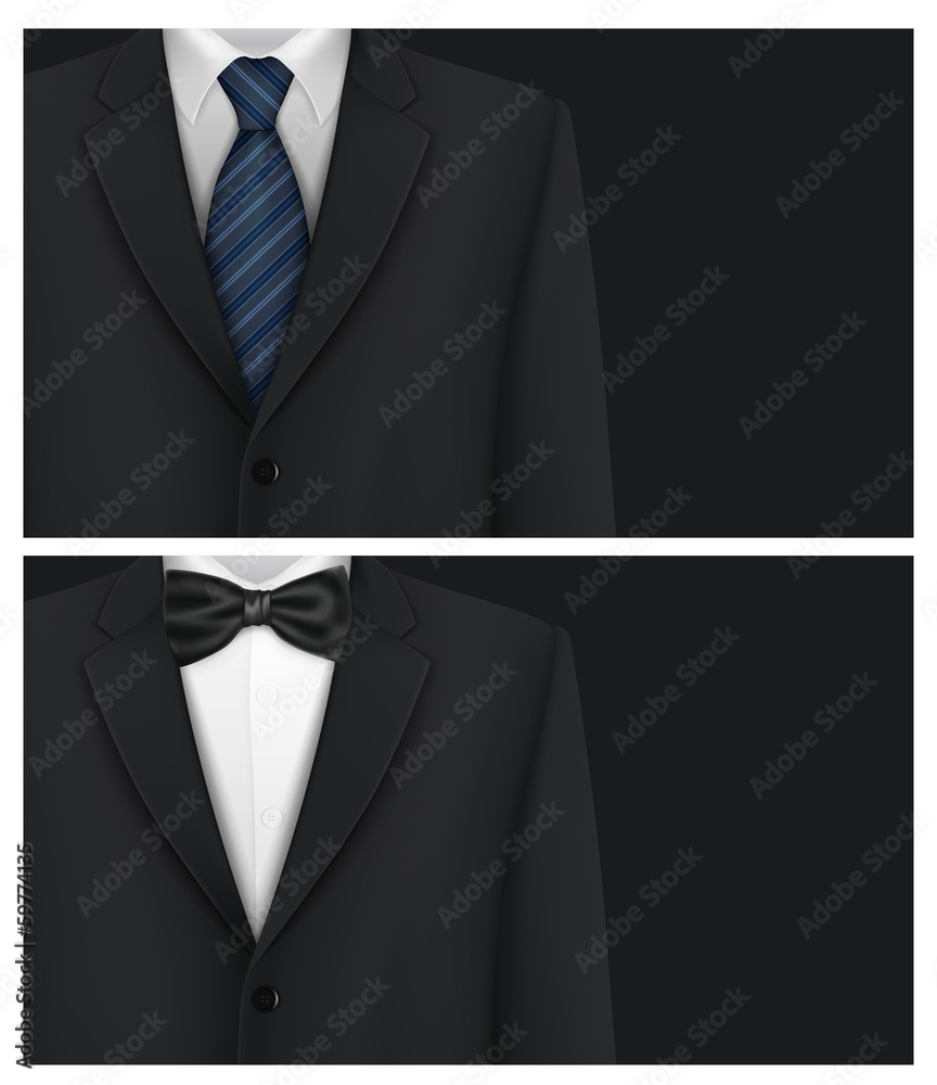 Tuxedo with bow and tie, vector background Stock Illustration | Adobe Stock