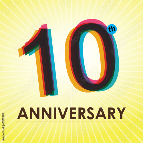 10th Anniversary poster / template design in retro style