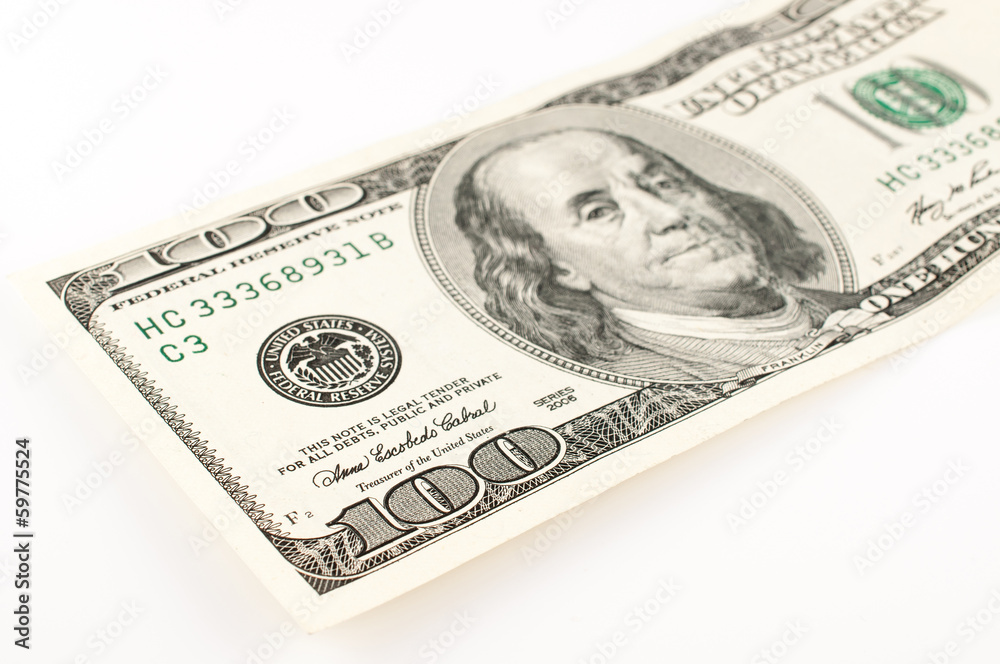 Closeup abstract of $100 bill in US currency. Closeup abstract of $100 bill in US currency.