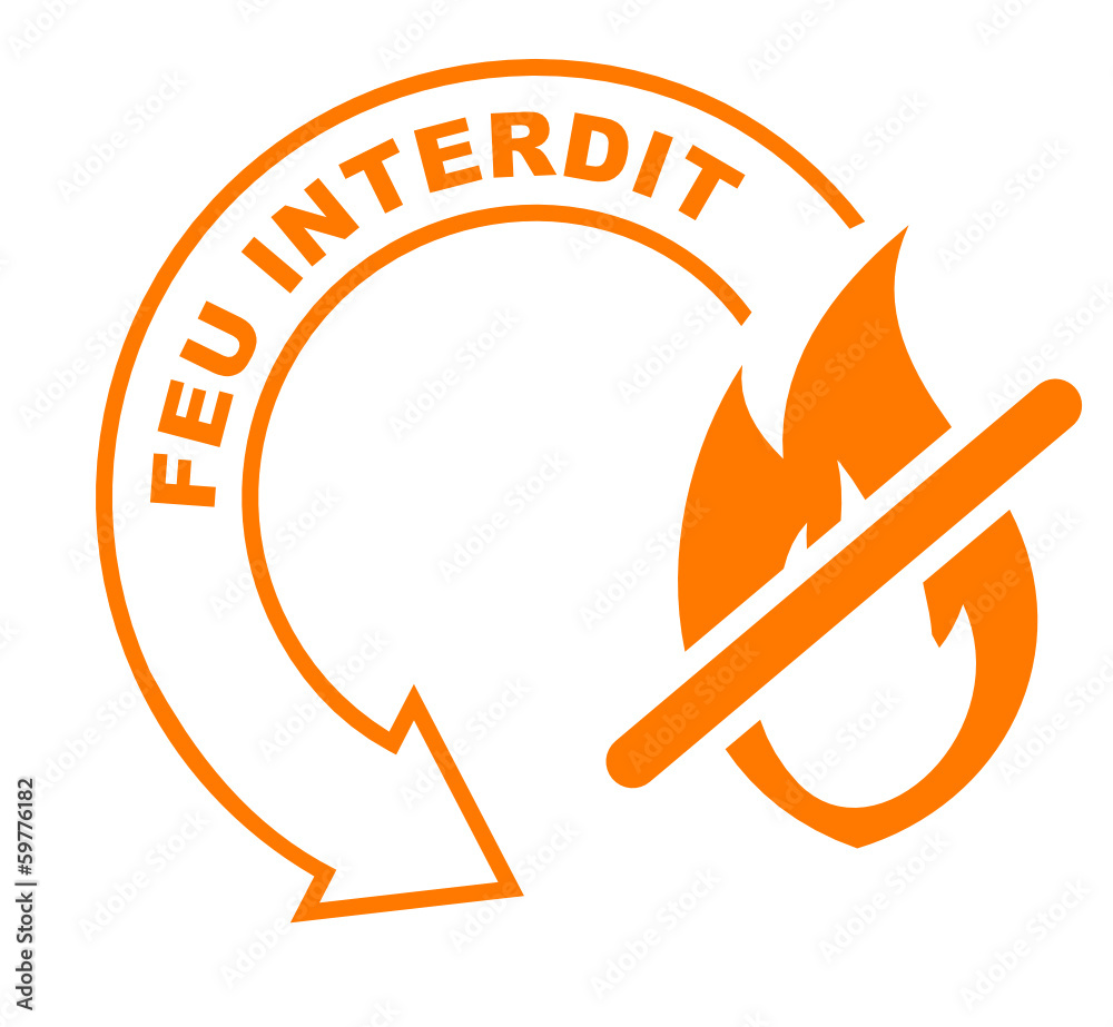 feu interdit flèche orange