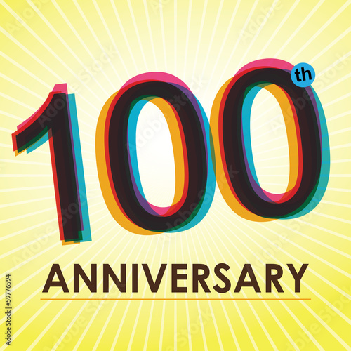 100th Anniversary poster / template design in retro style