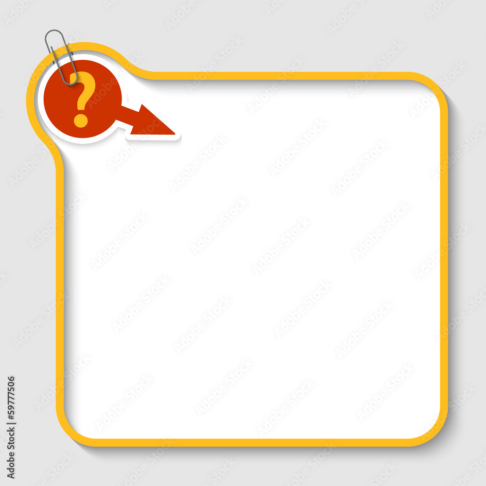 yellow vector text frame with question mark and paper clip yellow vector text frame with question mark and paper clip